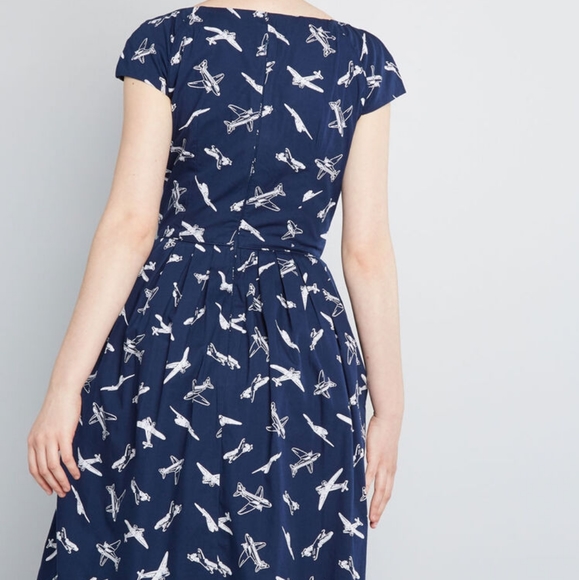 Modcloth blue airplane dress - Picture 5 of 9